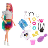Barbie hair leopard rainbow