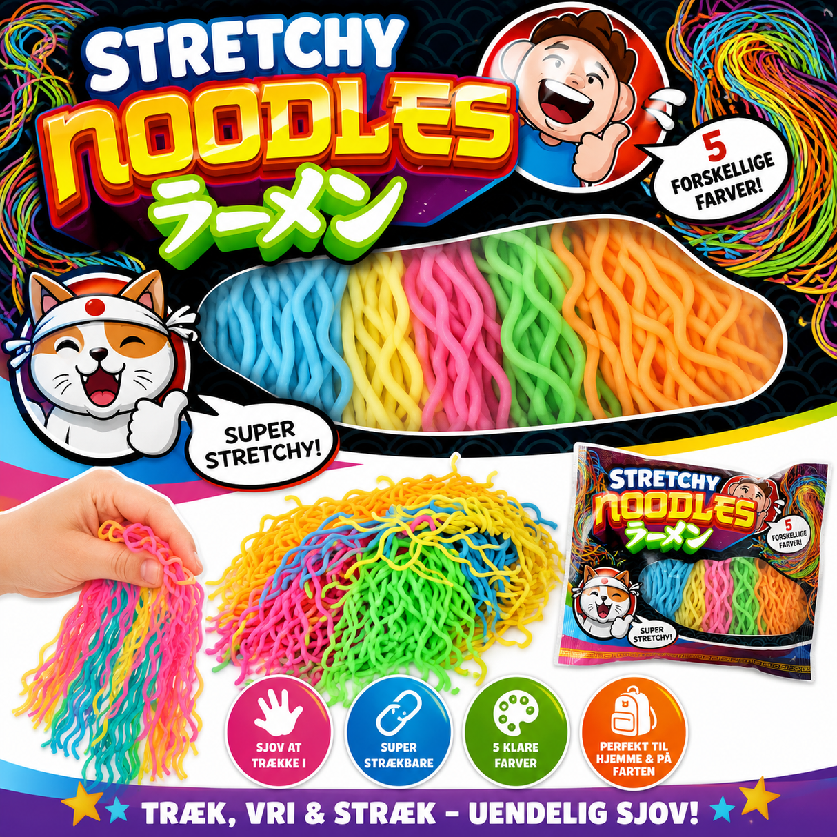 Stretchy noodles 5 pack
