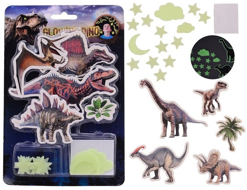Dinosaur glow in the dark Stickers til væggen