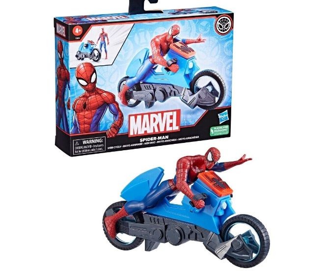 Spiderman figur på motorcykel