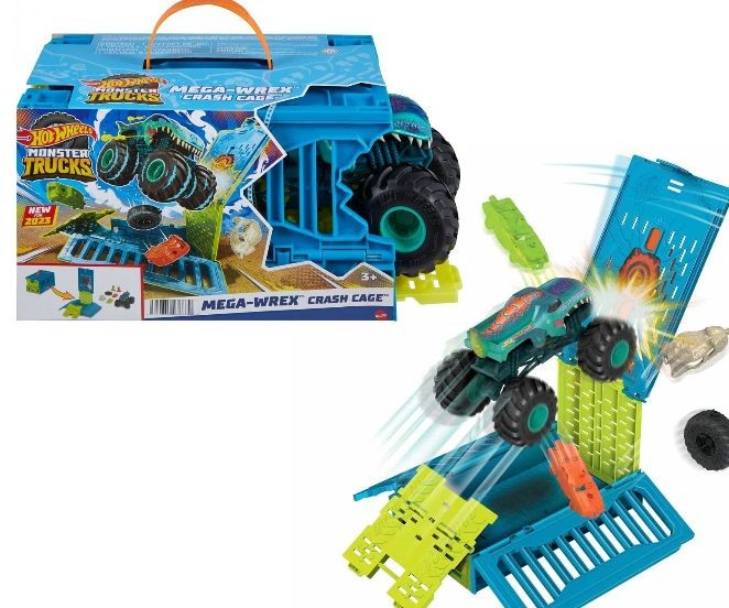 Hotwheels Monster Trucks - Mega-Wrex 1:24 Oversized Crash Cage - Ultimate Crash Fun