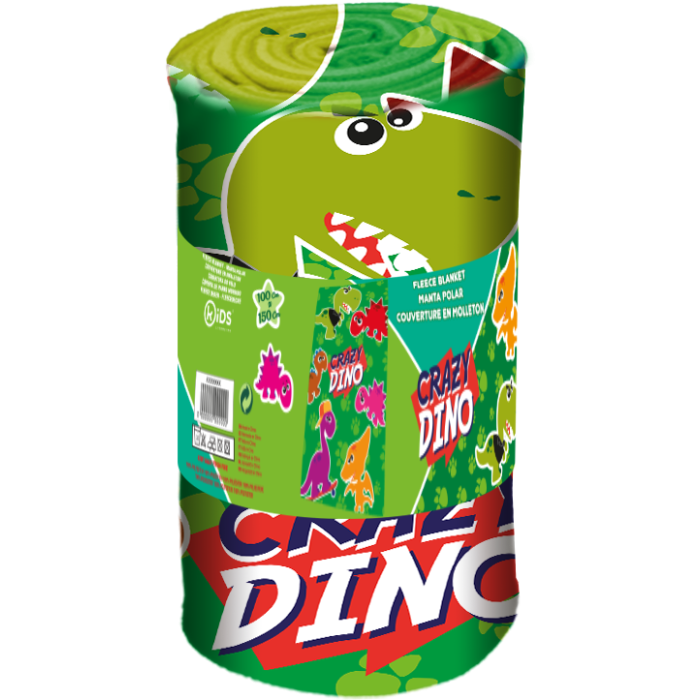 Crazy Dino Blødt Fleecetæppe