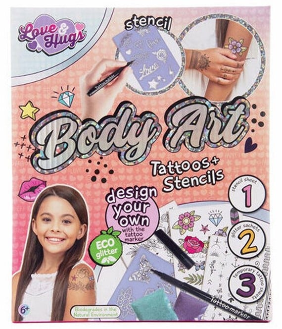 Love & Hugs body art tatoo set 20x23 cm