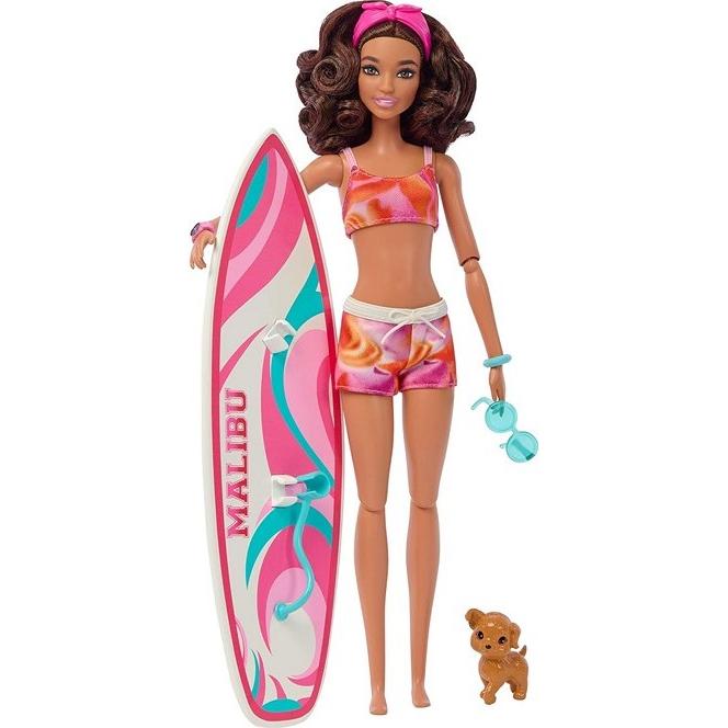 Barbie surfer incl hundehvalp, surfboard og mange dele