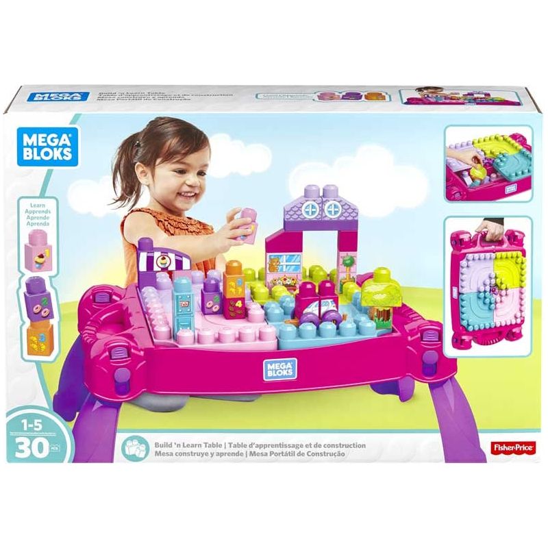 Mega Bloks transportabelt legebord 13x40x61 cm legesæt pink