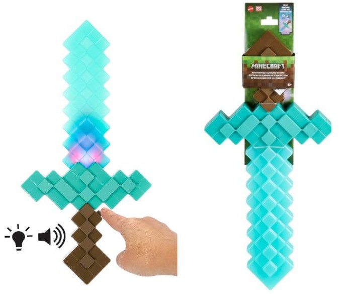 Minecraft fortryllet sværd deluxe ( Med lys og lyd )