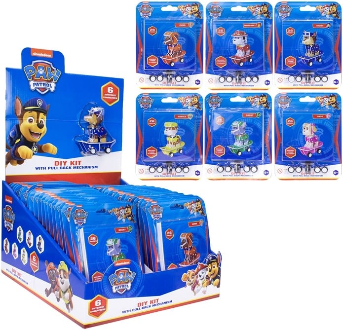 Paw Patrol DIY pull back køretøj incl figur