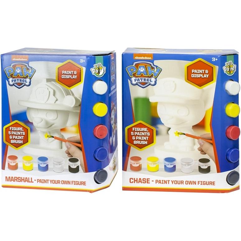 Paw Patrol mal selv porcelænsfigur (Chase, Marshall, Skye)