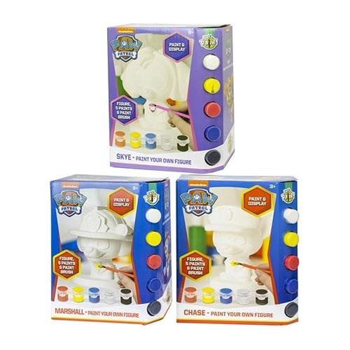Paw Patrol mal selv porcelænsfigur (Chase, Marshall, Skye)