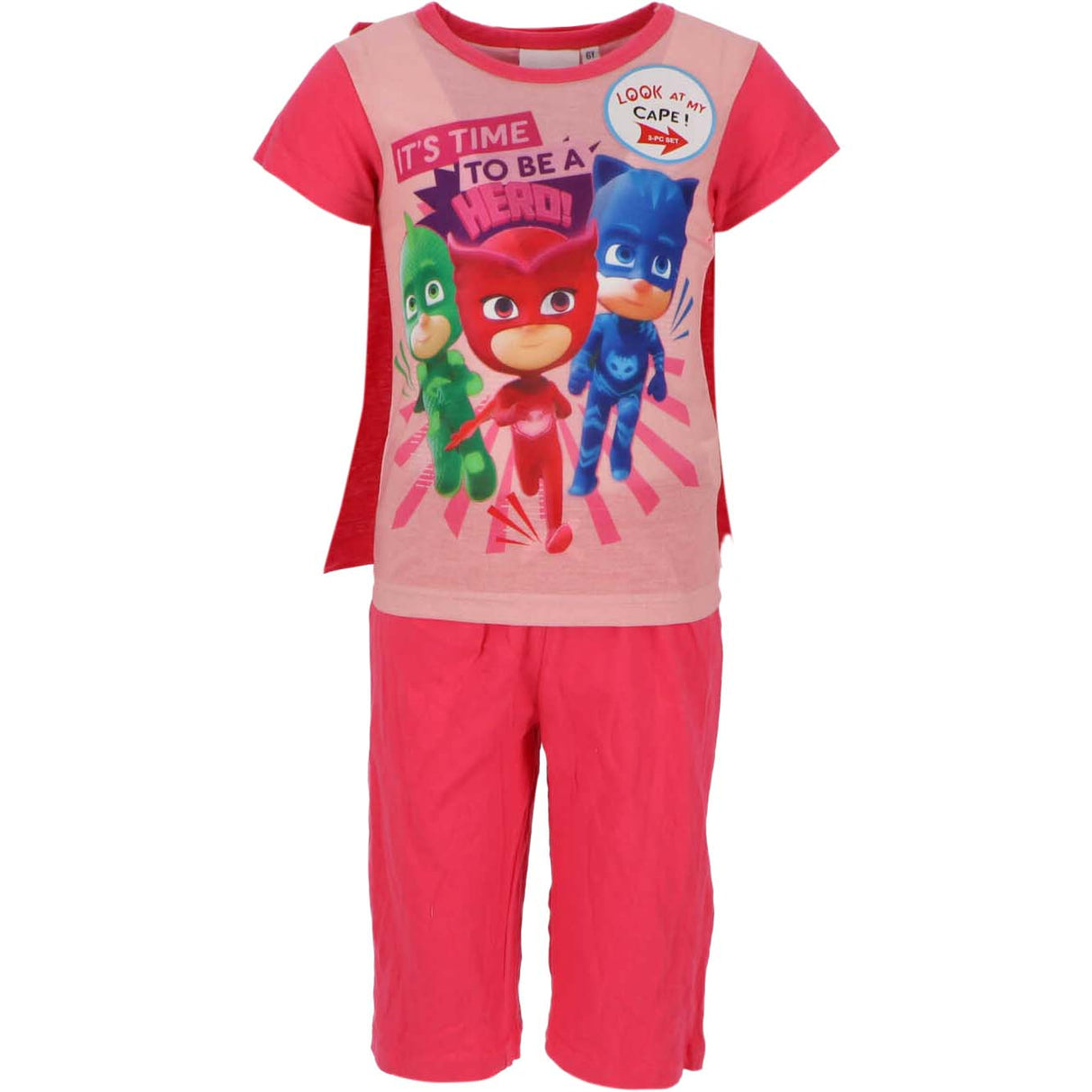 PJ Masks 2-delt sæt med kappe - Pink