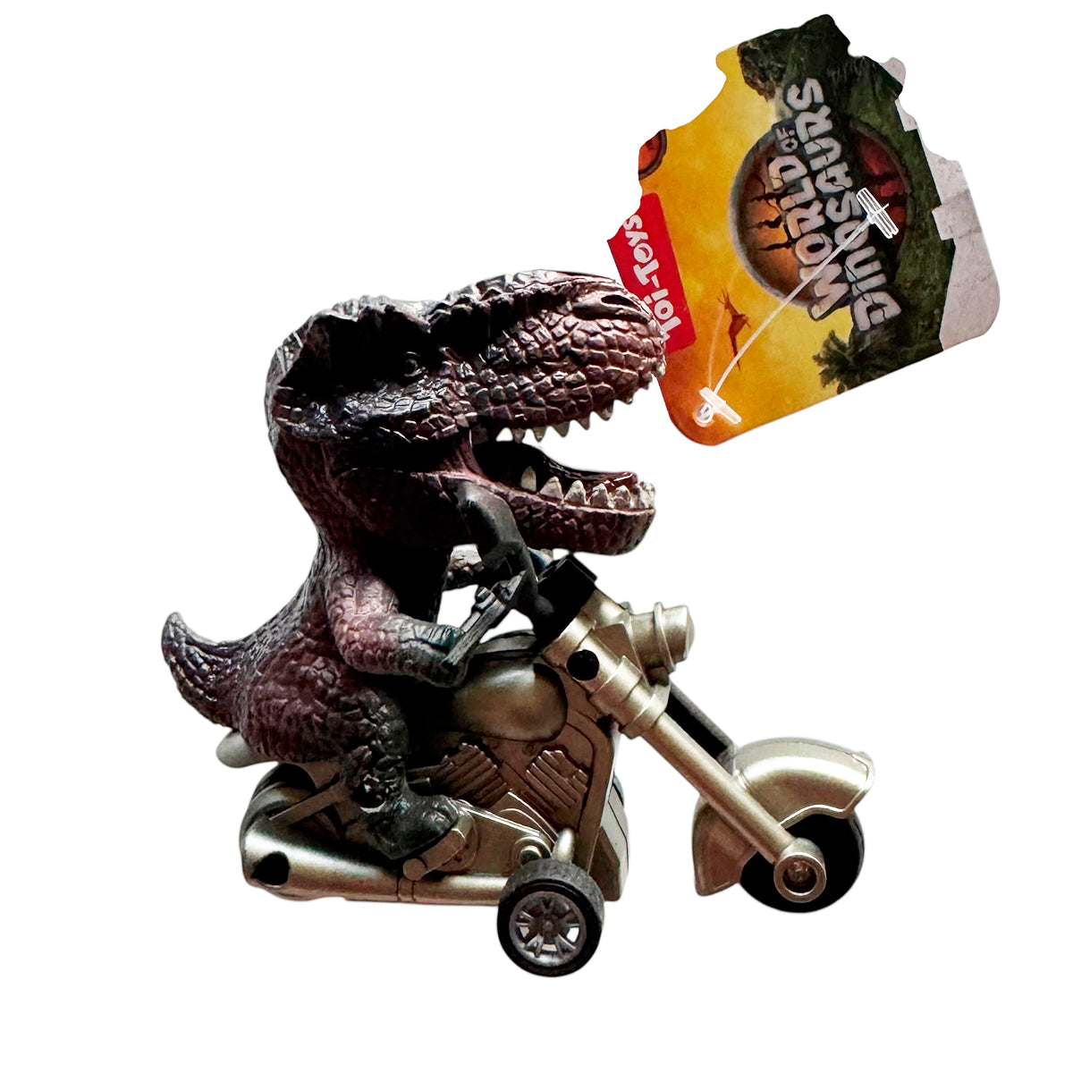 Dinosaur figur på motorcykel