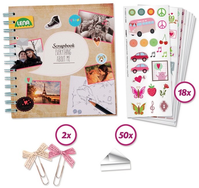 Scrapbook 20x24 cm med 70 dele