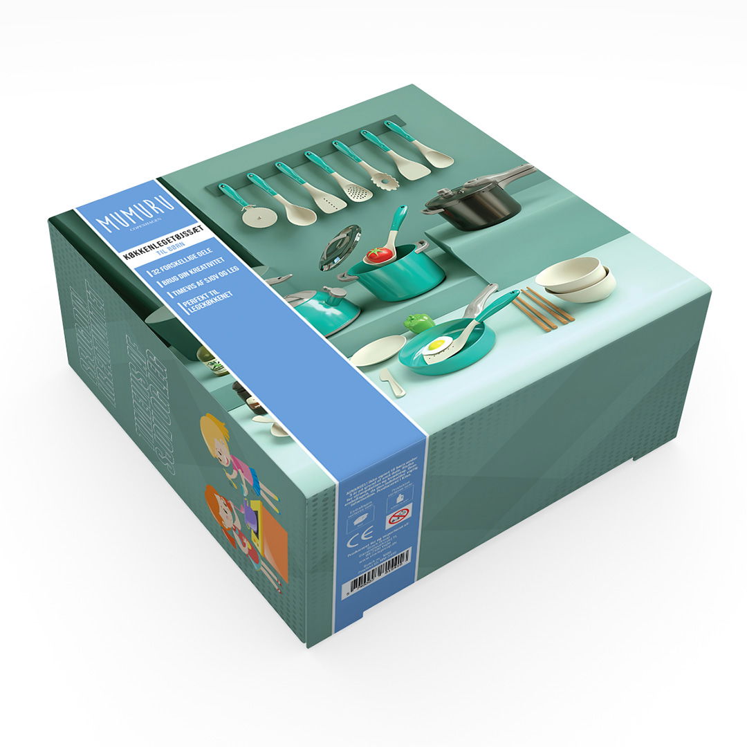 Køkkenlegetøjssæt til børn, ass. rød + grøn, 32 dele