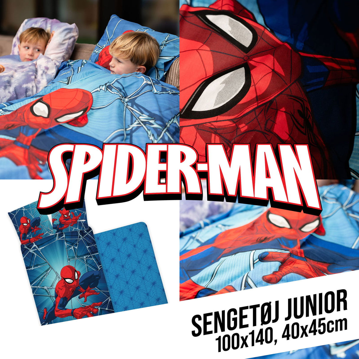 Spiderman junior sengesæt 100x140 cm 100% bomuld