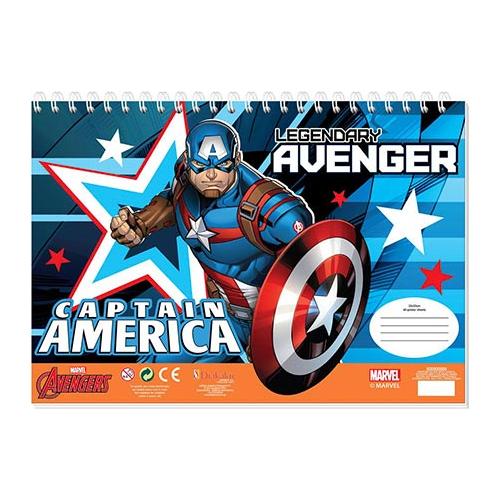 Avengers tegneblok med klistermærker og linieal