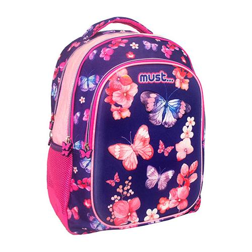 Sommerfugle glitter skoletaske