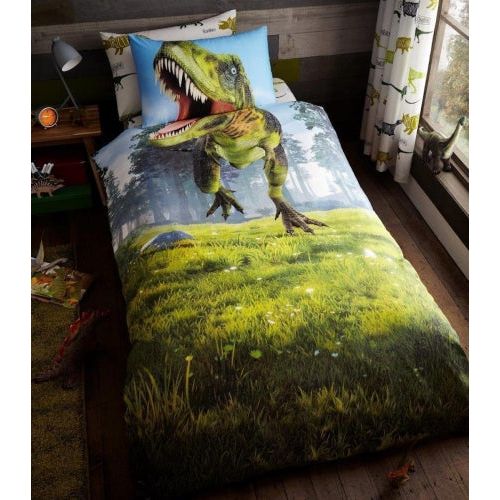 Dinosauer T-Rex senior sengesæt 135x200 cm bomuld sengetøj voksen
