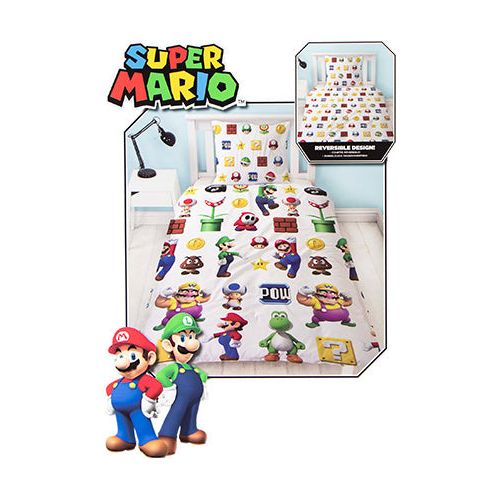 Super Mario vendbart senior sengesæt 140x200 cm