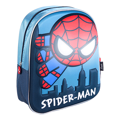 Spiderman 3D rygsæk 30 cm med lys