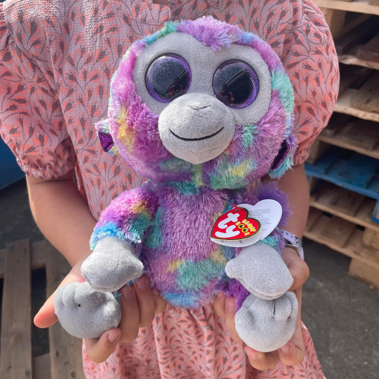 Ty Beanie Boos - Zuri Regnbue Abe 30 cm