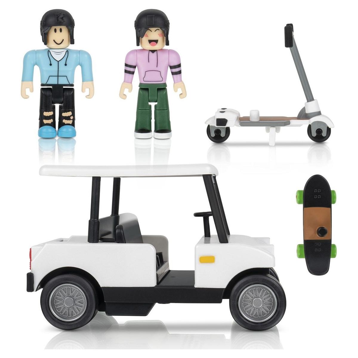 Roblox Brookhaven golf bil incl figurer, løbehjul og skateboard
