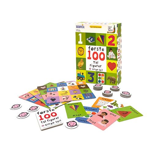 Mine første 100 tal, former og farver Bingo