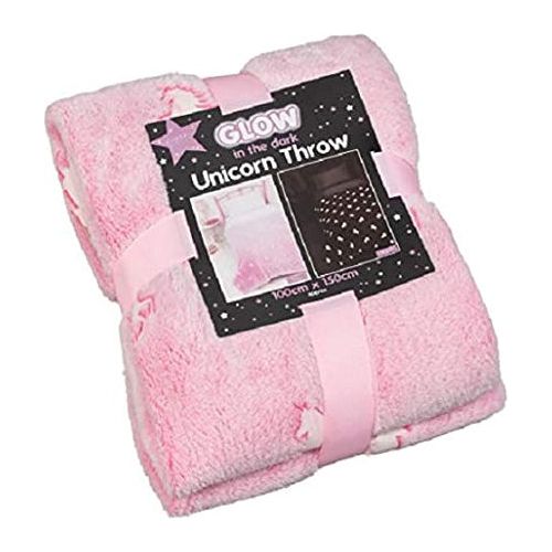 Blødt "Glow in the dark" unicorn tæppe