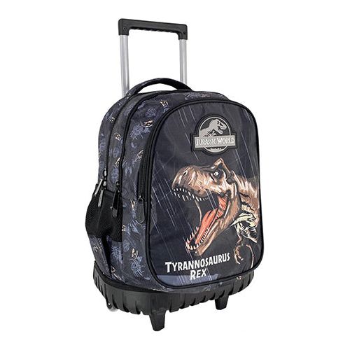 Stor Jurrassic World skoletaske/rejsekuffert med 3 rum