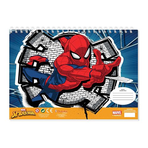 Spiderman tegneblok med klistermærker og linieal