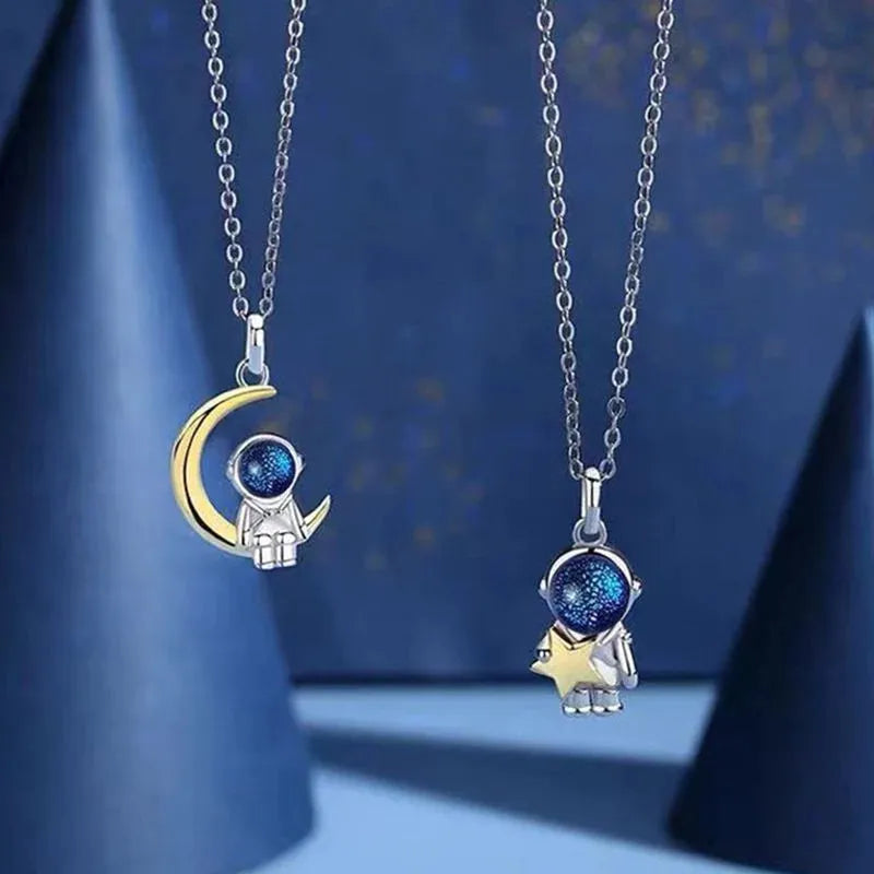 Ven/veninde halskæde med magnet - Astronaut