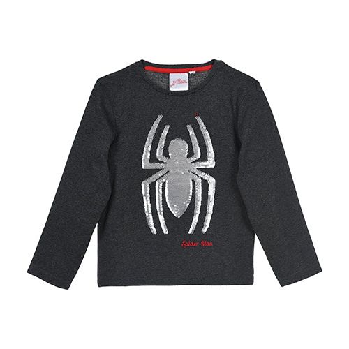 Spiderman longsleeve med paliet edderkop på maven.