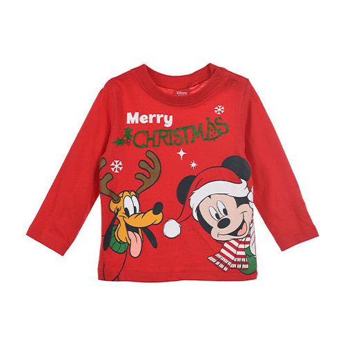 Disney Mickey & Pluto rød jule bluse 6-24 mdr