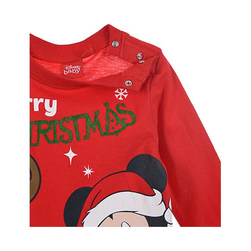 Disney Mickey & Pluto rød jule bluse 6-24 mdr