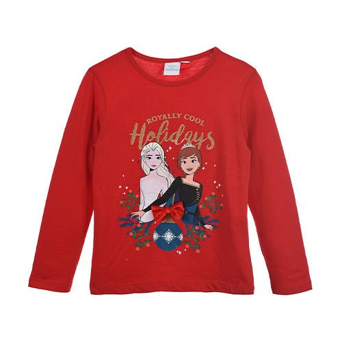 Frozen jule langærmet bluse rød