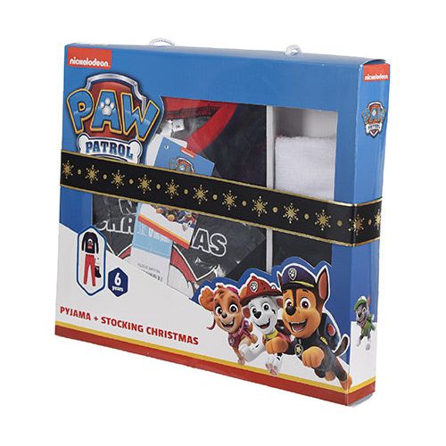 Paw Patrol pyjamas i flot gaveæske inkl. Julesok (Navy trøje)