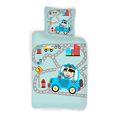 Politi junior sengesæt 100% Bomuld