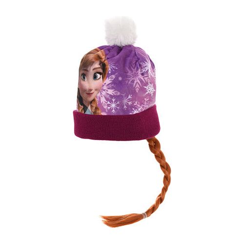 Frozen Anna "pom pom" Hue med fletning Lilla