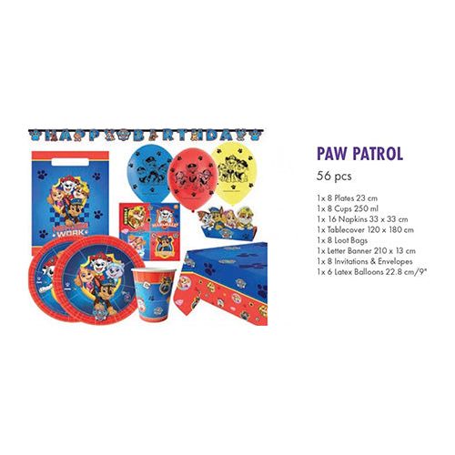 Paw Patrol fødselsdagspakke 56 dele