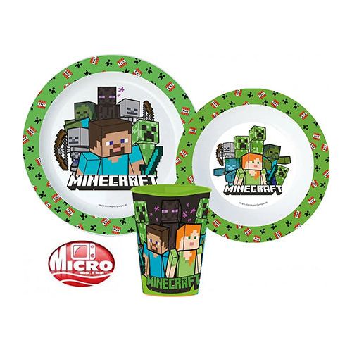 Minecraft 3-delt Spisesæt (Kan tåle mikroovn)