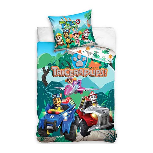Paw Patrol "T-Rexellent Tricerapups" senior sengesæt 100% bomuld