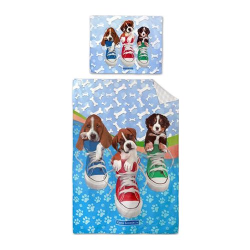 Hunde i sko senior sengesæt 100% bomuld