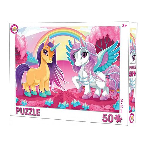 Unicorn puslespil med 50 brikker