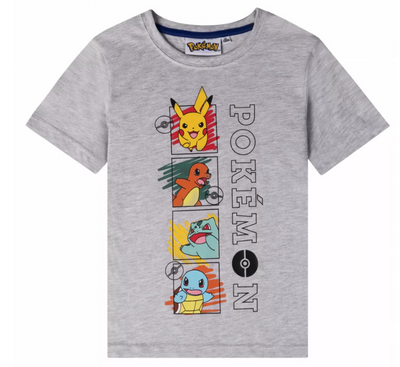 Pokemon T-Shirt grå 5-12 år