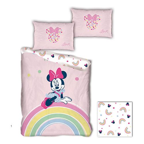 Minnie Mouse vendbart "rainbow" senior sengesæt 140x200 cm