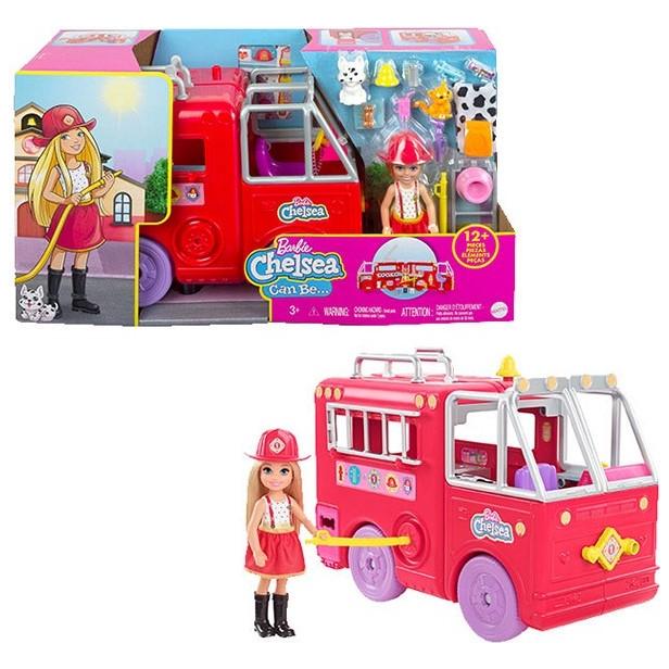 Barbie Brandbil incl figur og masser af dele - 21x40 cm