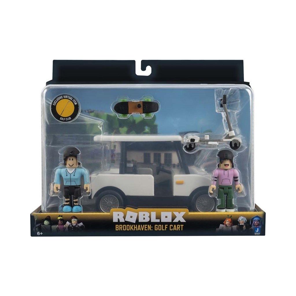 Roblox Brookhaven golf bil incl figurer, løbehjul og skateboard