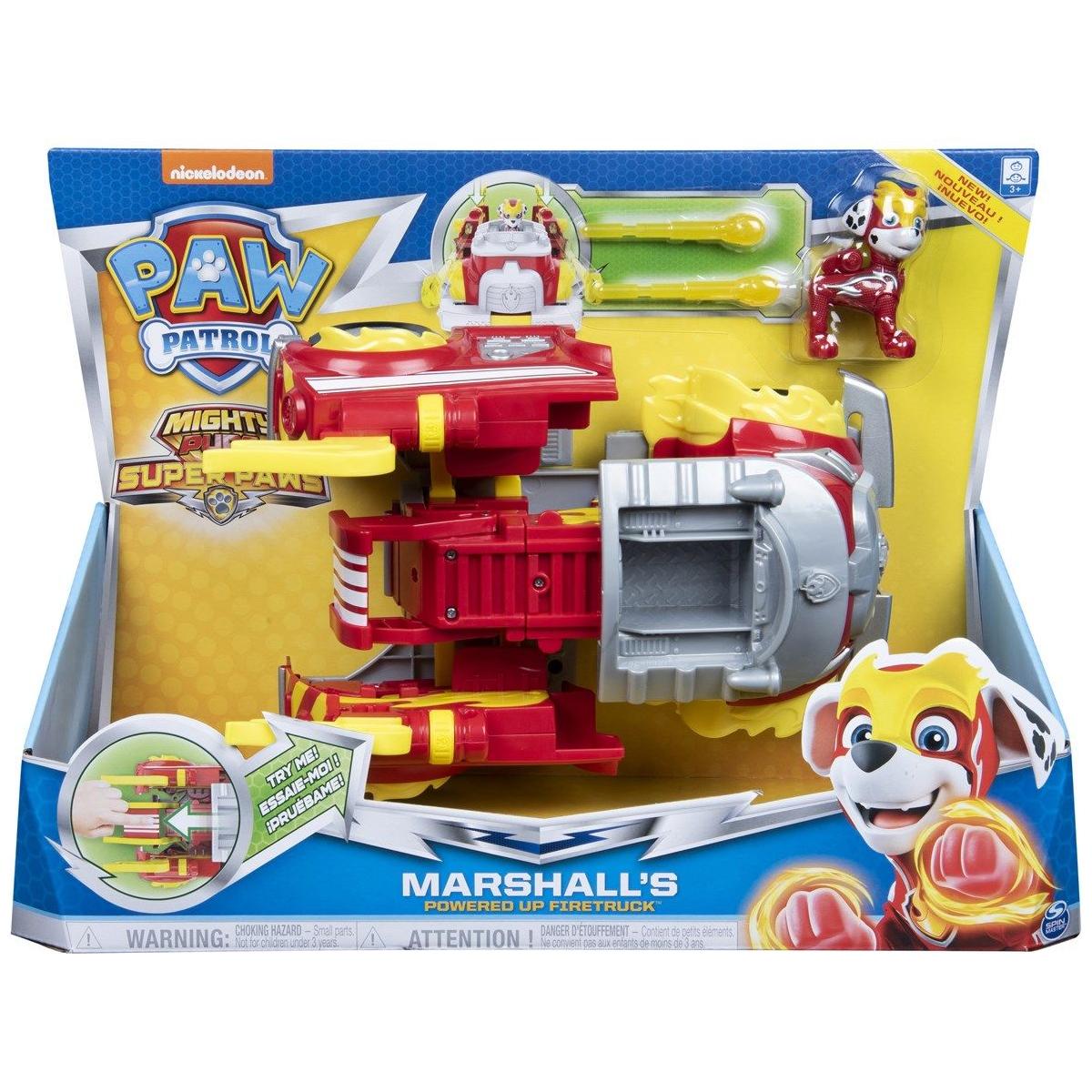 Paw Patrol Mighty Pups Marshall transformation luksus køretøj incl figur