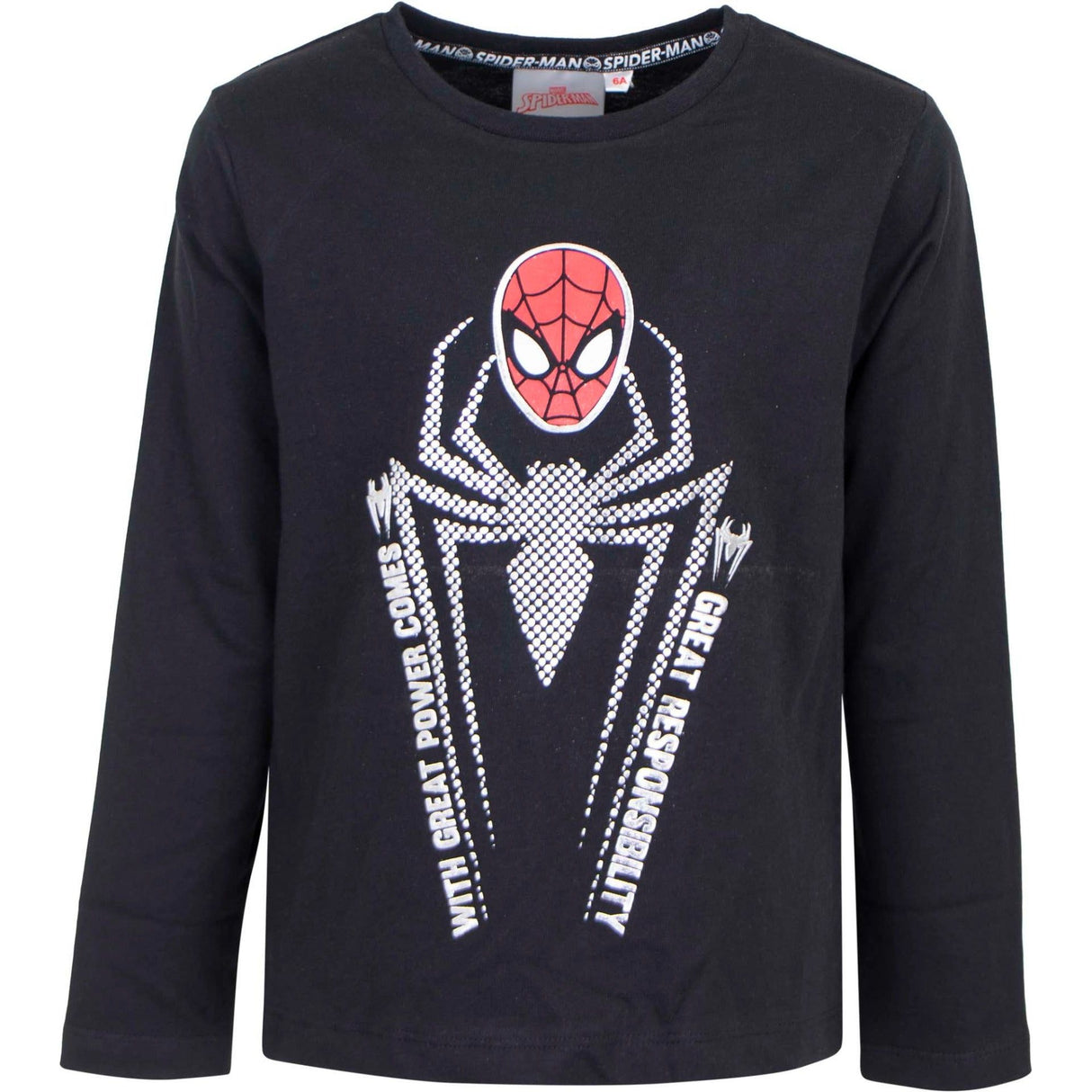 Spiderman bluse sort 3-8 år