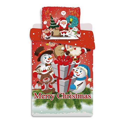 Julesengesæt “Merry Christmas” 100% bomuld - 140x200 cm