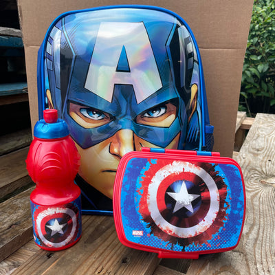 Avengers “Captain America” startersæt med 3D rygsæk